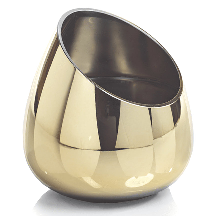 BLACK FIG VETIVER Gold Slant Glass Zodax 13 oz Scented Jar Candle