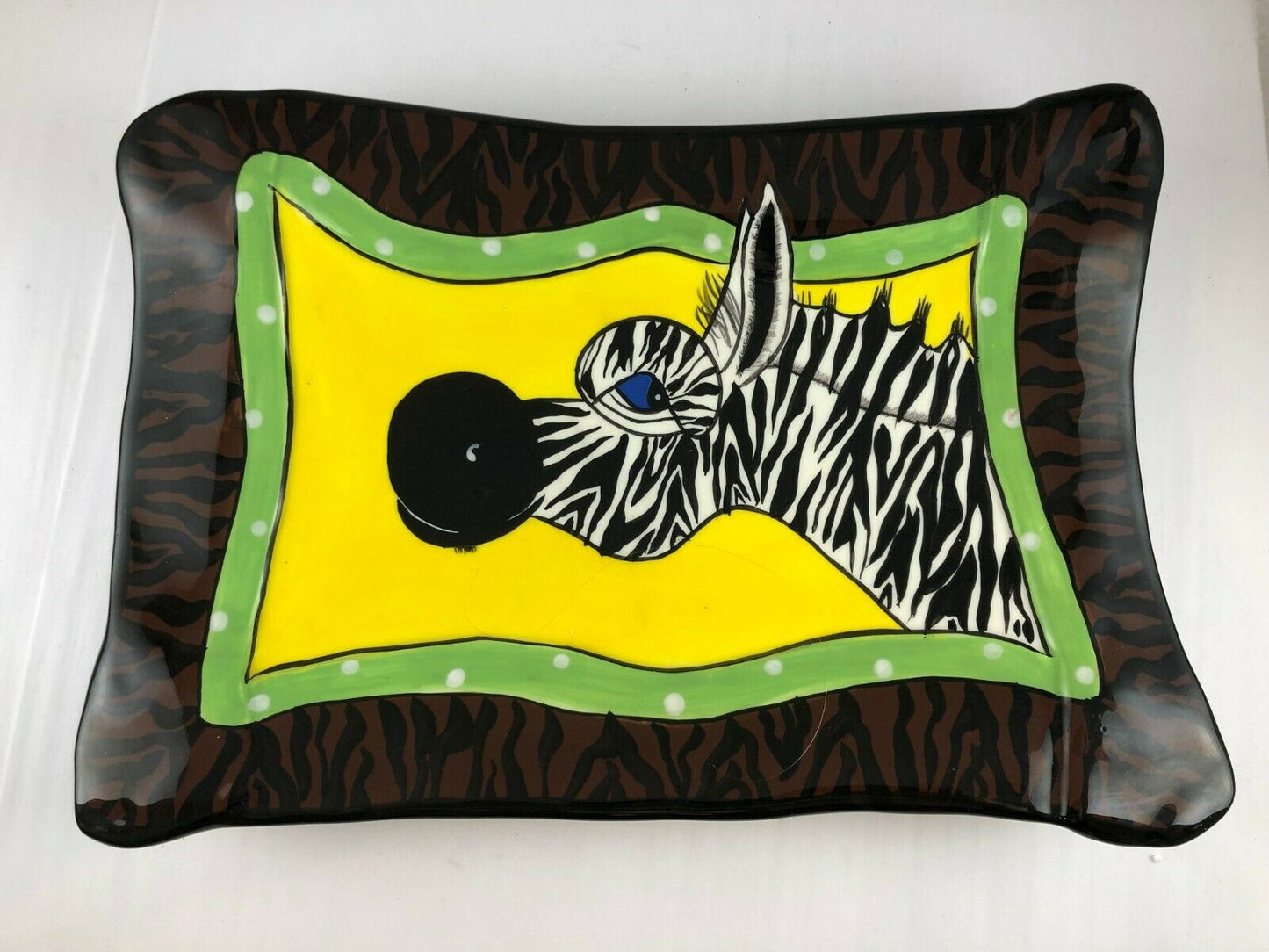 Dahlia the Zebra Lrg Sushi Plate - By Sealed with a Kiss