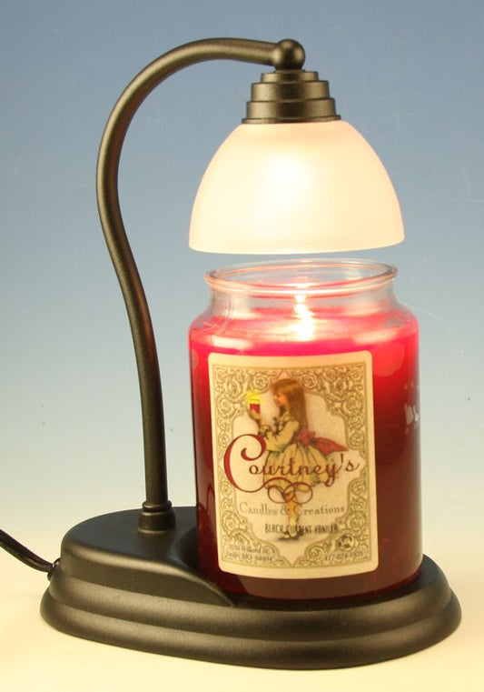Black Aurora Candle Warmer Lamp & Free Courtneys 26 oz Jar Candle