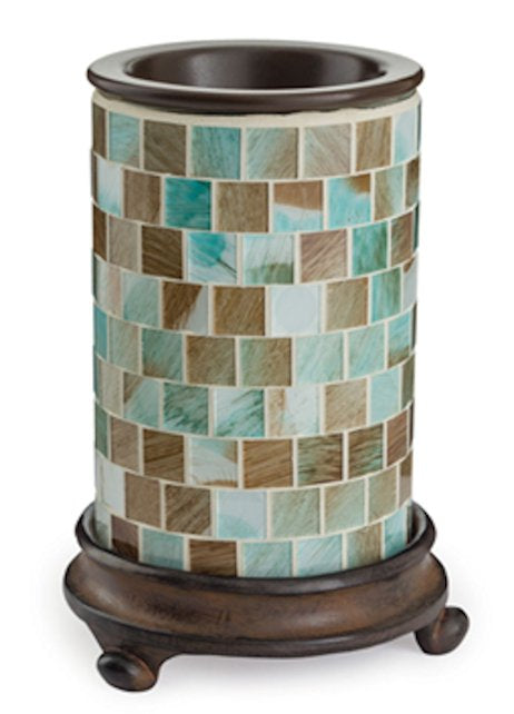 Sea Glass Glass Mosaic Illumination Fragrance Warmer by Candle Warmers