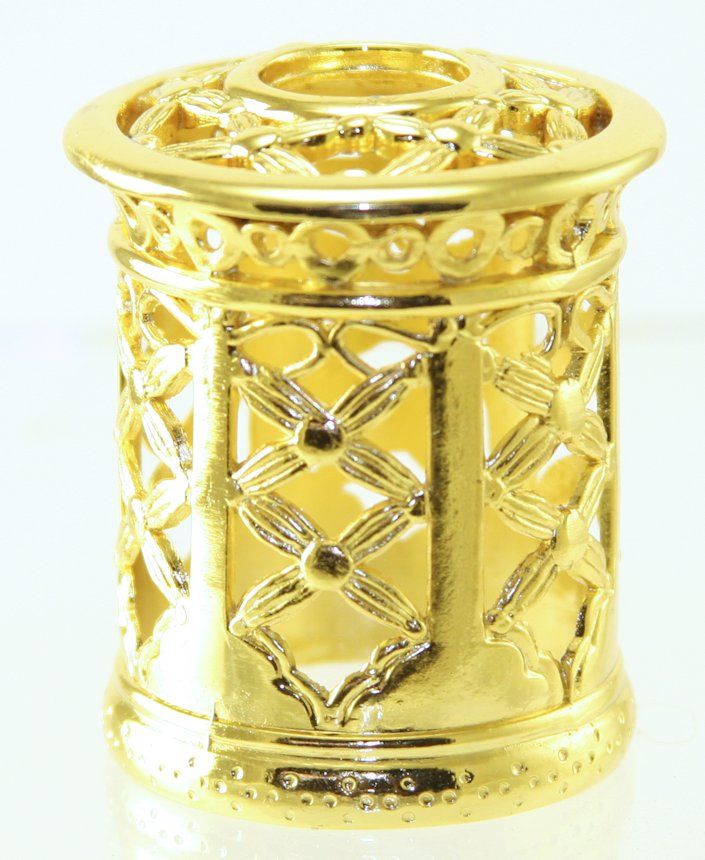 Gold Criss Cross Open Style Regular Size - Replacement Decorative Shade for Fragrance Lamp
