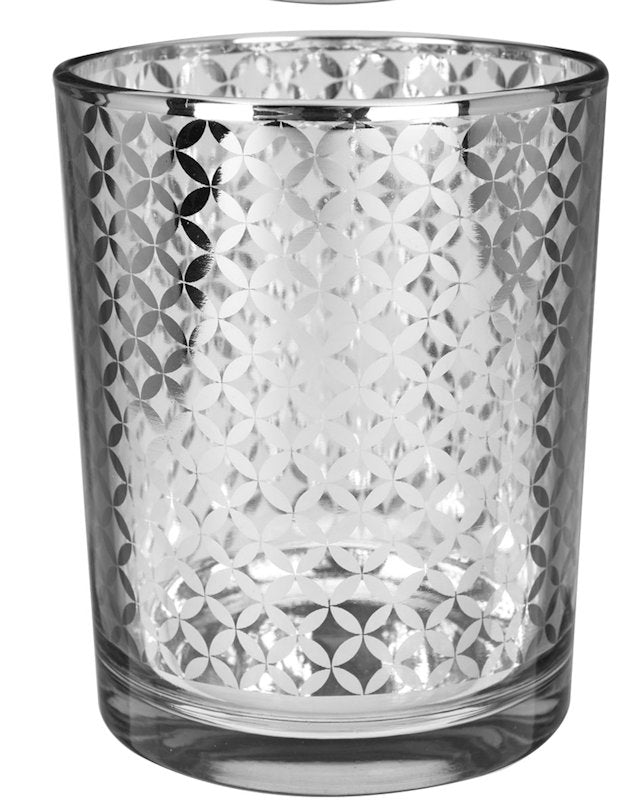 GLASS JAR - SILVER SMALL DIAMOND