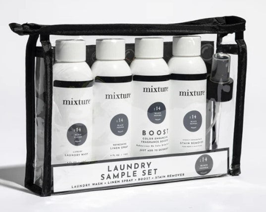 Black Pepper Mixture Laundry Gift Set - Laundry Wash, Linen Spray, BOOST, and Stain Remover