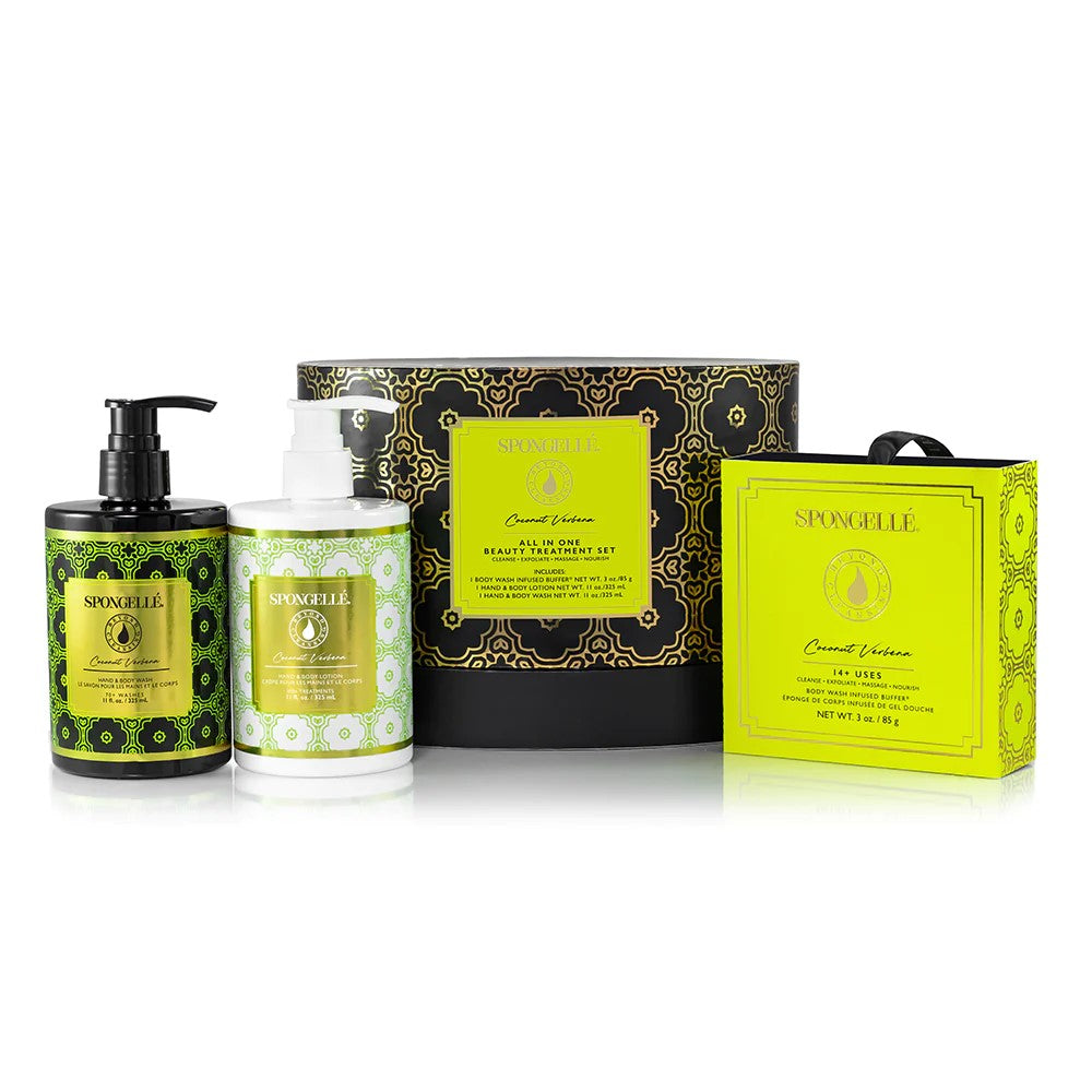 COCONUT VERBENA Daisy Collection Body Gift Set  (Body Wash + Body Lotion + Boxed Flower)
