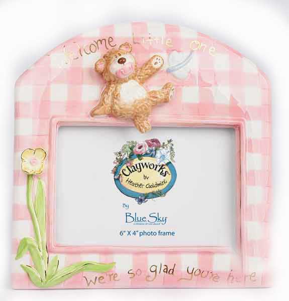 Welcome Little One Frame Pink - Clayworks