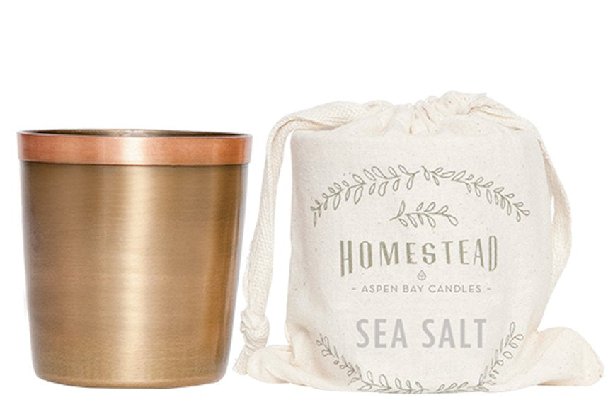 SEA SALT 8 oz Cup in Cotton Bag Homestead Candle by Found Goods Market