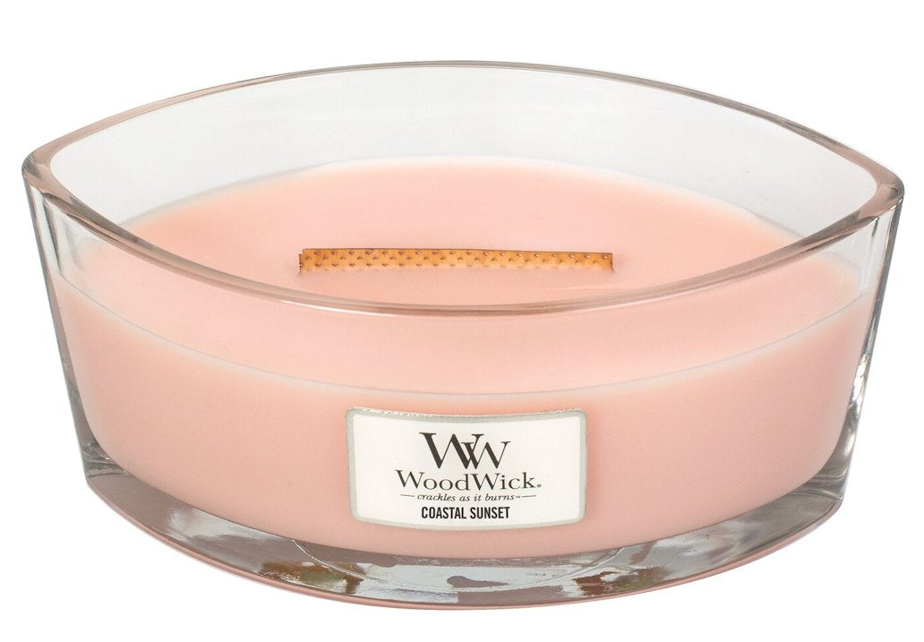 COASTAL SUNSET Ellipse HearthWick Flame Scented Candle by WoodWick