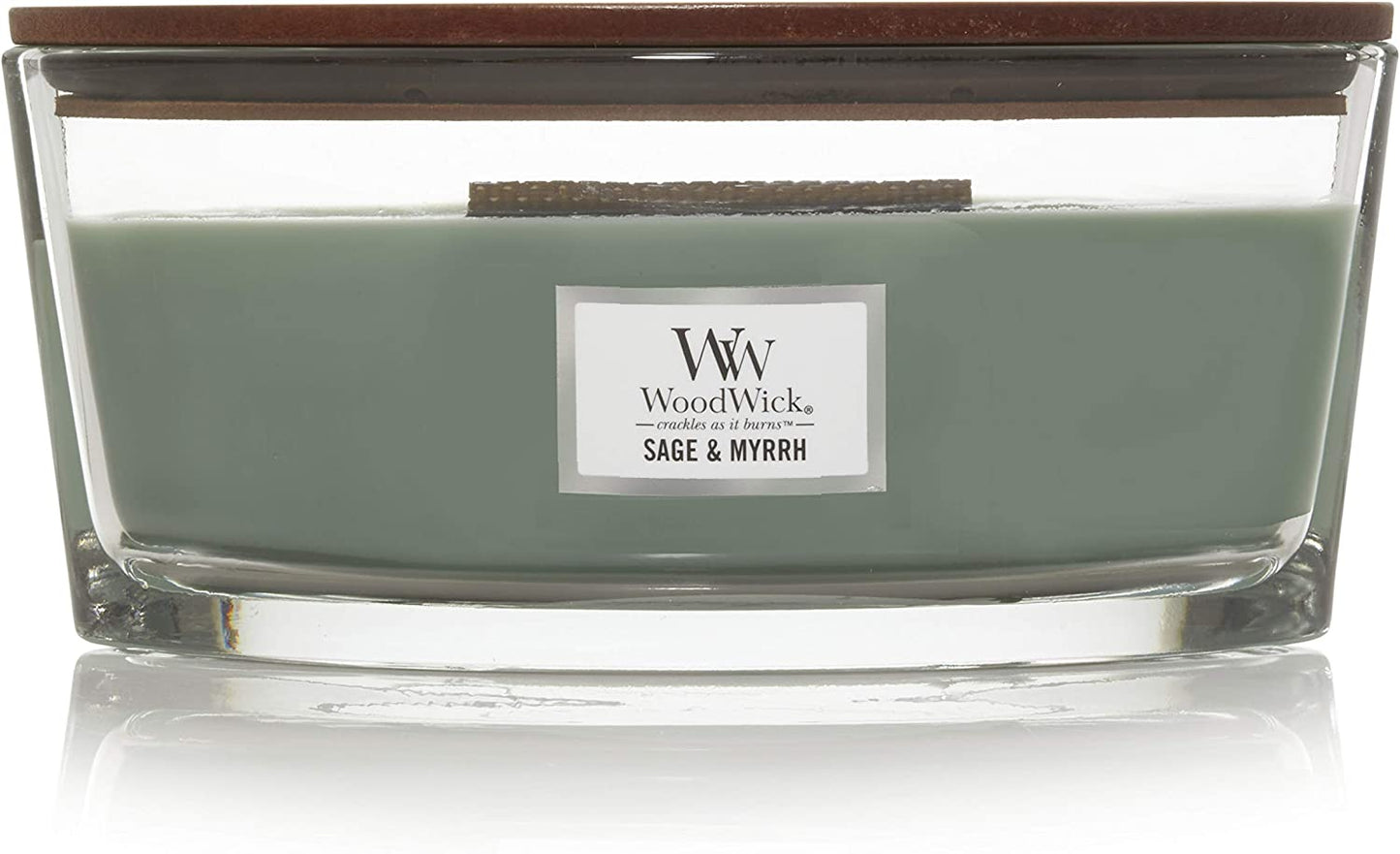 SAGE MYRRH Ellipse HearthWick Flame Scented Candle by WoodWick