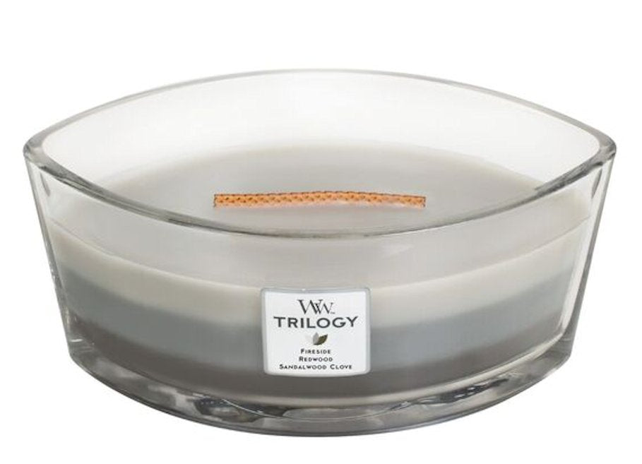 WARM WOODS TRILOGY - HearthWick Flame Scented Candle by WoodWick - 3 in One