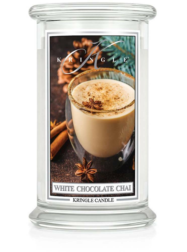 WHITE CHOCOLATE CHAI Large 2-Wick 22 oz 100 Hour Hour Jar by Kringle Candles
