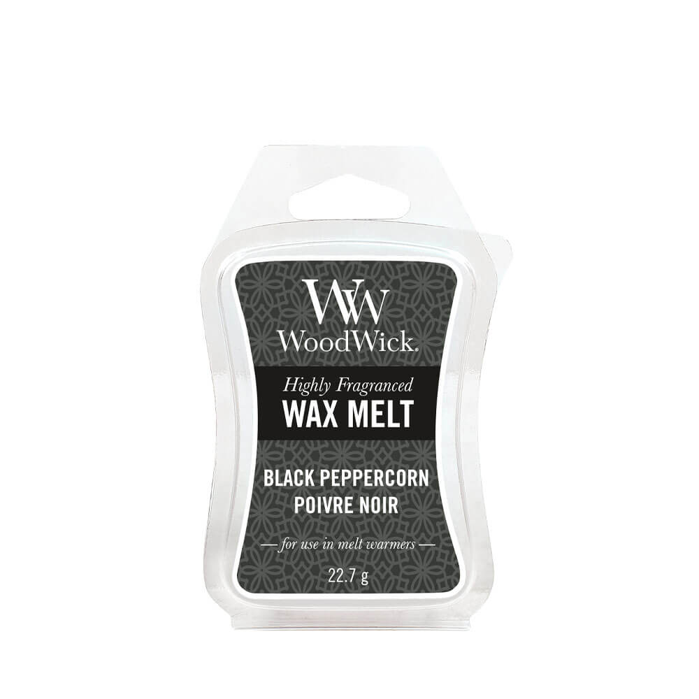 BLACK PEPPERCORN - WoodWick Mini Wax Melt - 0.8 Ounces