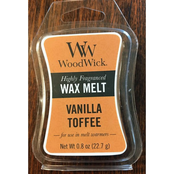 VANILLA TOFFEE - WoodWick Mini Wax Melt - 0.8 Ounces