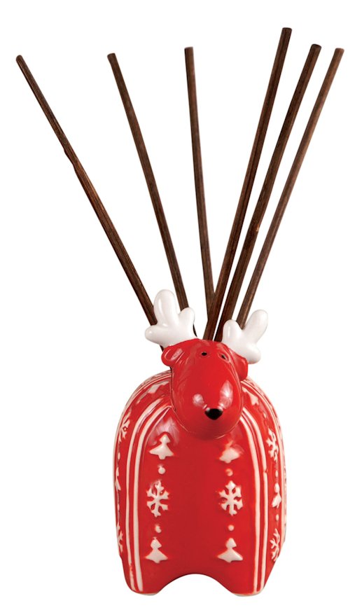 Reindeer Red White Reed Diffuser Crimson Fragrance by Pomeroy