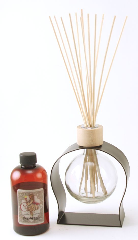 CLEAR 8.5 Ounce Ball Reed Diffuser With Metal Stand - 8 Ounces of Fragrance - Courtneys Candles