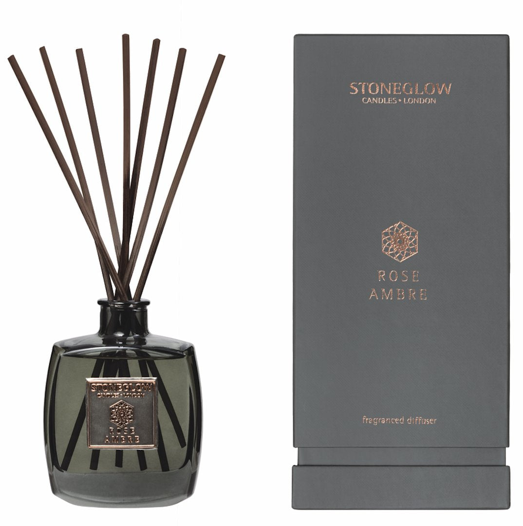 ROSE AMBRE Stoneglow Metallique Reed Diffuser – Courtney Candles ...