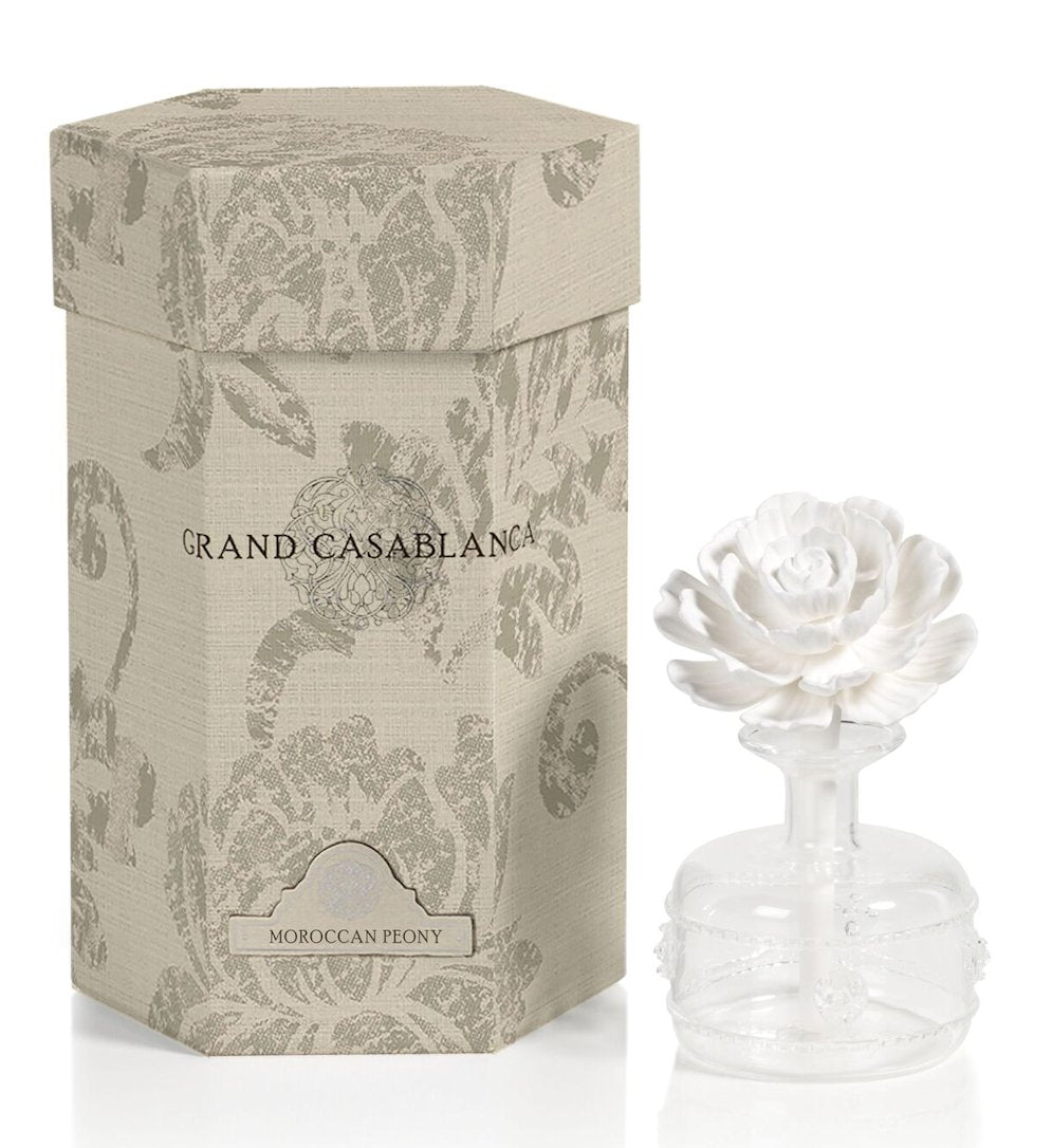MOROCCAN PEONY Mini Grand Casablanca Aroma Porcelain Diffuser by Zodax