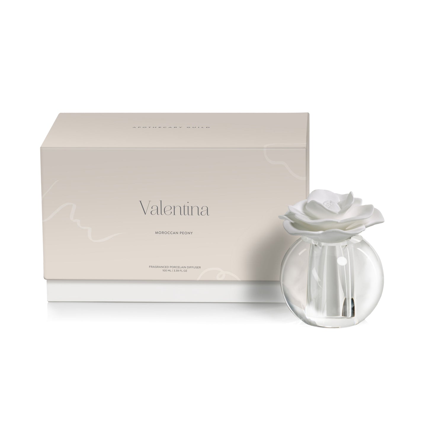 MOROCCAN PEONY - VALENTINA Crystal Ball Zodax Porcelain Diffuser