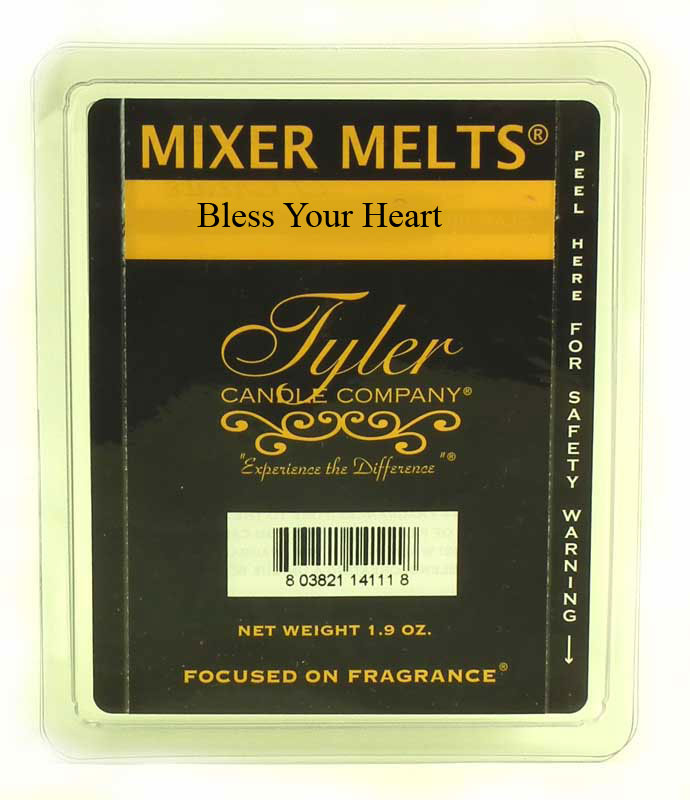 BLESS YOUR HEART Tyler Scented Wax Mixer Melts or Wax Tarts